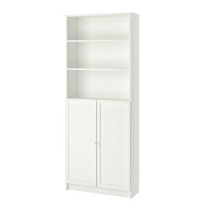 이케아 BILLY+OXBERG 책장+도어 와이드대형/서재