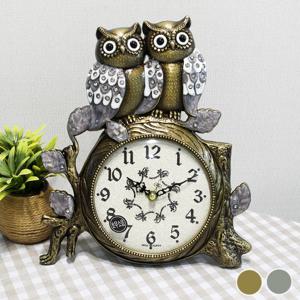 무소음 잉꼬 복부엉이 주물 탁상시계 HST-340