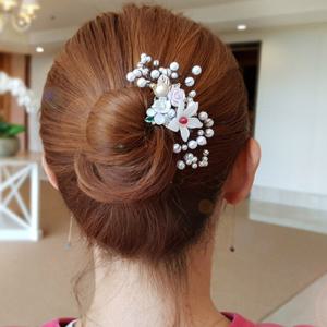 [바이진주리본] 꽃천지 비녀 / 뒤꽂이 한복장식