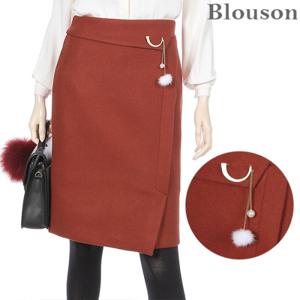 [한정/특가]옆라인 브로치셋 울 스커트_[B1812SK171D]