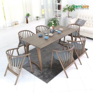 케미에르 헤몬스 6인 원목식탁SET(의자형) KHD-664