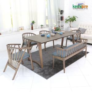 케미에르 헤몬스 6인 원목식탁SET(벤치형) KHD-663B