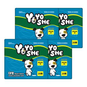 [요요쉬] 배변패드 대형 스카이 20매 X 4팩