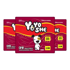 [요요쉬] 배변패드 대형 와인 20매 X 3팩