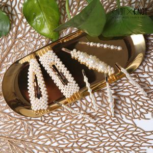 [KNOTXKNOT] 진주만으로 엮은 트렌디 실핀 똑딱핀 단품