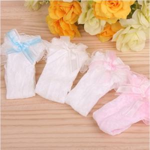 [키즈노리] 유아동 망사왕리본 레이스 양말