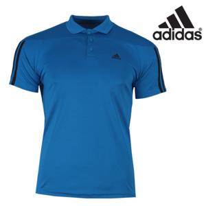 아디다스 남성 BASE 삼선 카라 반팔 티셔츠 - AJ5755