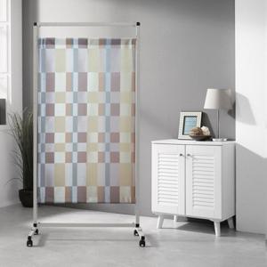 이동식 파티션_1단_파스텔브라운(방염원단)_화이트