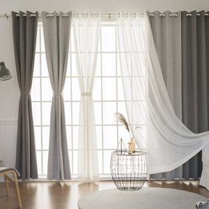 까르데코 어슈어100%암막커튼+무지속커튼(특대형)