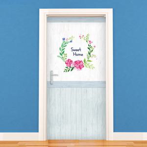 현관문시트지 엠보에어프리 플라워리스