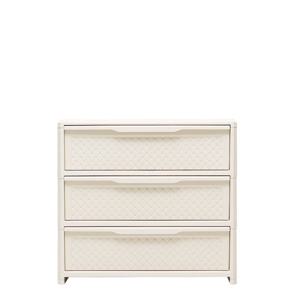 [보네드] 플라스틱 라탄 3단 와이드형 다용도 수납 서랍장