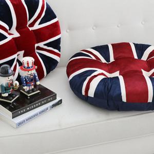 [이솔홈] 플란넬 영국기 원형방석 (M)