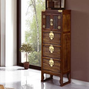 미송 창문살 자반 3단 서랍장 원목가구