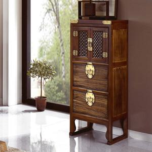 미송 창문살 자반 2단 서랍장 원목가구