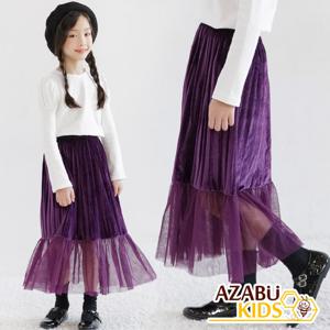 [아자브키즈] 벨벳주름 샤 스커트 여아 스커트 치마