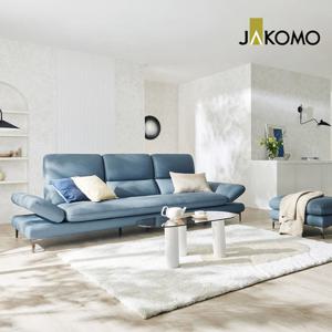 [자코모] 아르테 4인 기능성 천연면피 소가죽 소파+스툴