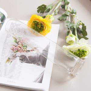 유리 글라스 대형 원형 원통 긴 화병 다이어 6x30cm 꽃병 인테리어 장식 소품 투명