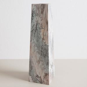 우드 나무 긴 사각 화병 마블 대형 11x38cm 2컬러 조화꽃 전용 인테리어 꽃병 장식