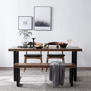 [미즌하임] 뉴송 4인 원목식탁 세트 1400사이즈 벤치형