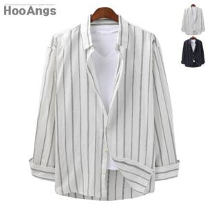 [후앙스] 오버핏 포인트 스트라이프 셔츠 NDST2645