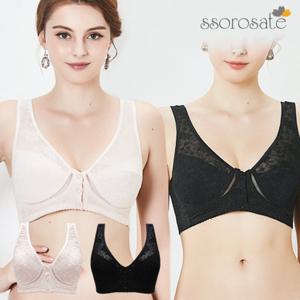 [쏘로사떼]인견문직앞단추브라 1종 보정속옷 여자속옷 노와이어