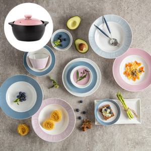 [한국도자기]코지 핑크&블루 믹스 4인 홈세트 23p