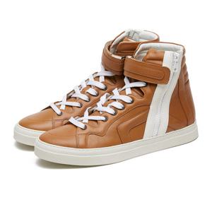 피에르하디 남성 브라운 하이탑 스니커즈 112 WHITE