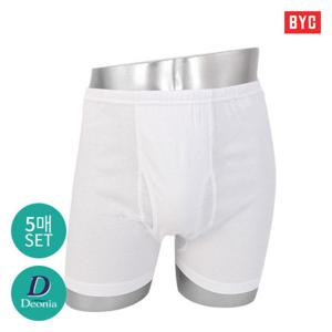 BYC 땀냄새제거 데오니아 순면 항균 백색 남자 드로즈 팬티 5매