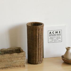 [포홈]브라운 라탄 롱바스켓 (소)