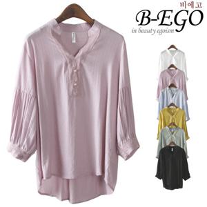 [비에고]C777_레이스진주 롱 블라우스