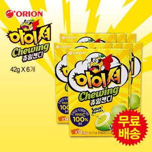 [오리온] 아이셔 츄잉캔디 청사과맛(42gx6개)