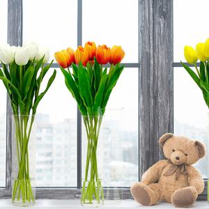 튤립 투명 보틀-길게 뻗은 투명 화병과 튤립 가득한 하모니