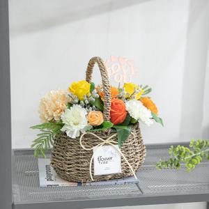 미모사 카네이션 바구니set 25cm (3컬러) 조화 어버이날 스승의날 선물 감사