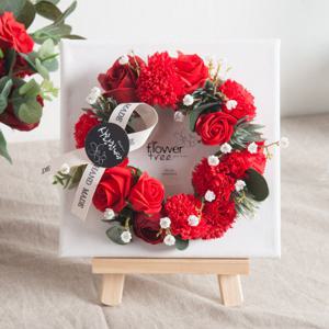 리스카네이션액자set 25cm (펜+이젤) 2컬러 조화 어버이날 감사 선물 테이블 장식