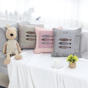 [이솔홈] 고급 북유럽 그린피쉬 쿠션커버 (솜별도)