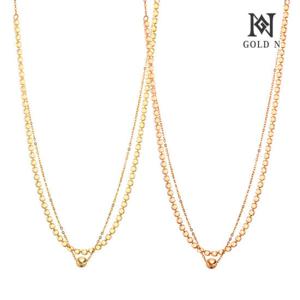 골드앤 14K 디즐링 골드볼 두줄 체인 목걸이