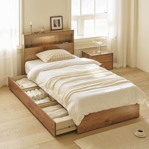 [아이엔지홈] 알렉스 LED 수납 침대 SS (착불)