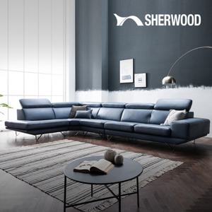 [쉐우드]마틴 8인 카우치 코너형 천연통가죽 기능성 소파