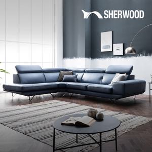 [쉐우드]마틴 6인 카우치 코너형 천연통가죽 기능성 소파