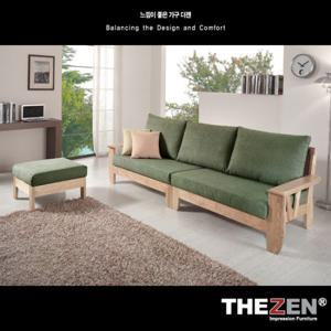 [더젠] 케인츠303 고급원목 패브릭소파세트(4인용/스툴포함)