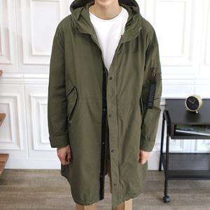 [후앙스] 오버핏 후드 롱 야상 점퍼 PWJP7236