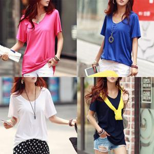 [나크21] (55~120) 스판 V넥 심플티셔츠 KOA-T-18 /빅사이즈