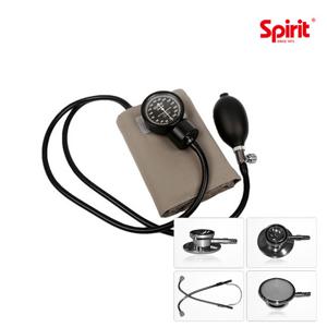 스피리트 수동식 메타 혈압계 CK-110 아네로이드방식 + 일본 산케이 양면 청진기 세트 병원용 실습용 간호사용
