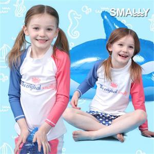 [스몰리](스몰리)유아 아동 수영복 래쉬가드 상의/하의 세트 UPF50+ 차단 CTRSET피피듀얼