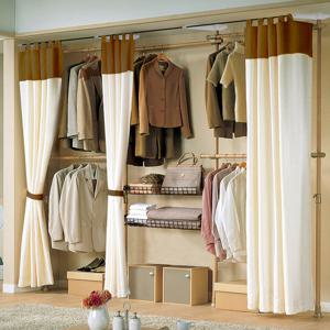 가화 우드 5단 수납바구니형 트리플커튼행거(WSLB4502STC)