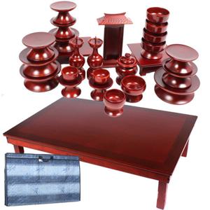 [남원공방] 간소 물푸레 제기 25P + 교자상120-81(커버포함)