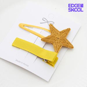 [엣지스쿨]옐로우 별 헤어핀 2종세트_KH0356