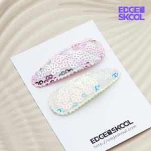 [엣지스쿨]스팽글 삼각 똑딱핀 2종세트_KH0358