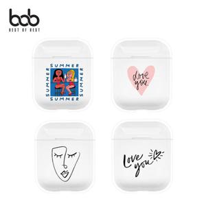 bob 일러스트 클리어 하드 투명 에어팟호환 케이스 1세대 2세대