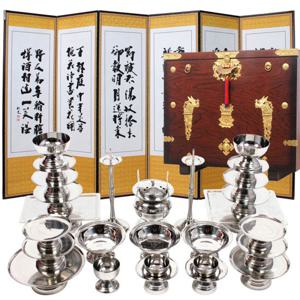 [남원공방] 스텐 제기 세트 간소 BS2.0 27P+제기함+제사병풍